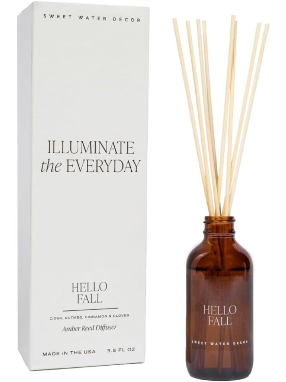 Fall Scented Reed Diffuser Set - Hot Cider, Cinnamon, Cloves & Apple - Long